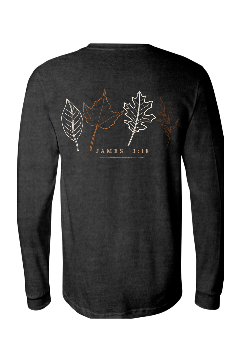 Pumpkin &amp; 4 Leaves Long Sleeve T-Shirt | Peace &amp; Faith Apparel