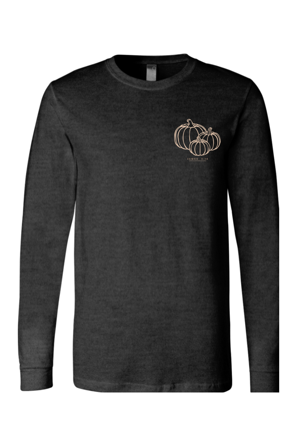 Pumpkin &amp; 4 Leaves Long Sleeve T-Shirt | Peace &amp; Faith Apparel
