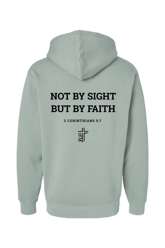 Not By Sight, But By Faith Heavyweight Hooded Sweatshirt