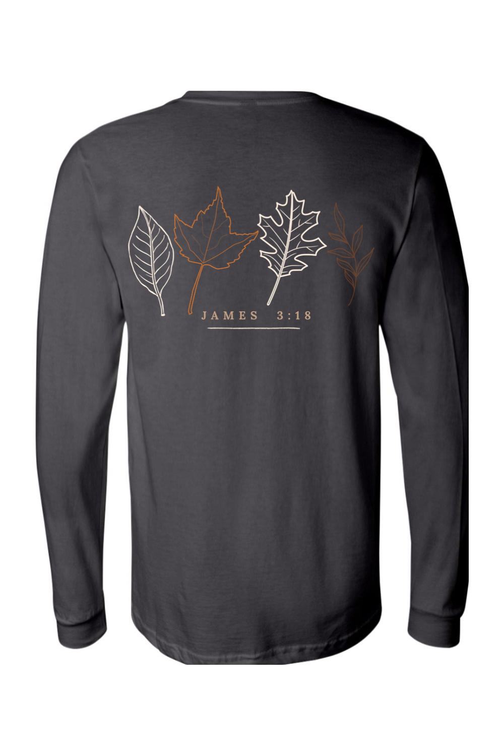 Pumpkin &amp; 4 Leaves Long Sleeve T-Shirt | Peace &amp; Faith Apparel