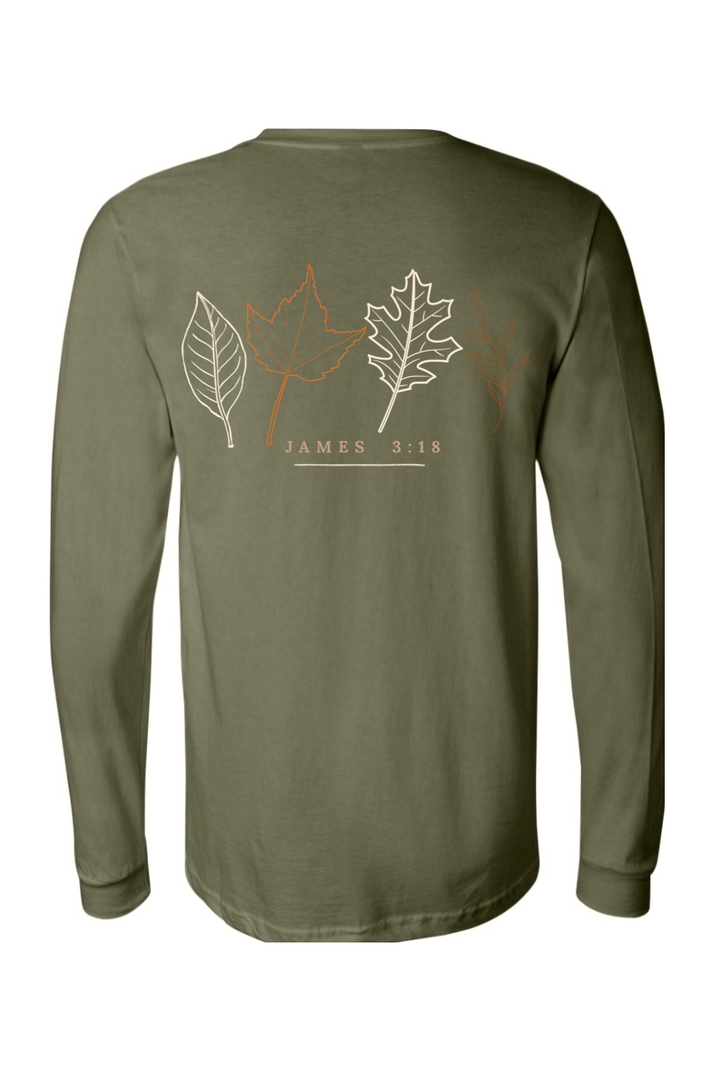 Pumpkin &amp; 4 Leaves Long Sleeve T-Shirt | Peace &amp; Faith Apparel