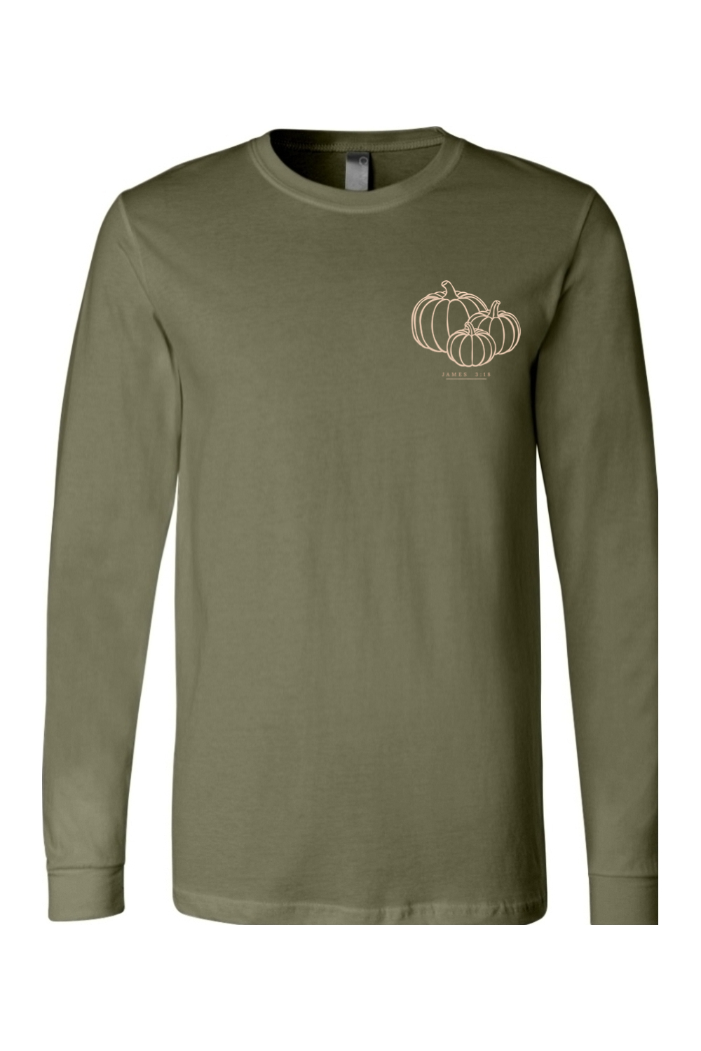 Pumpkin &amp; 4 Leaves Long Sleeve T-Shirt | Peace &amp; Faith Apparel